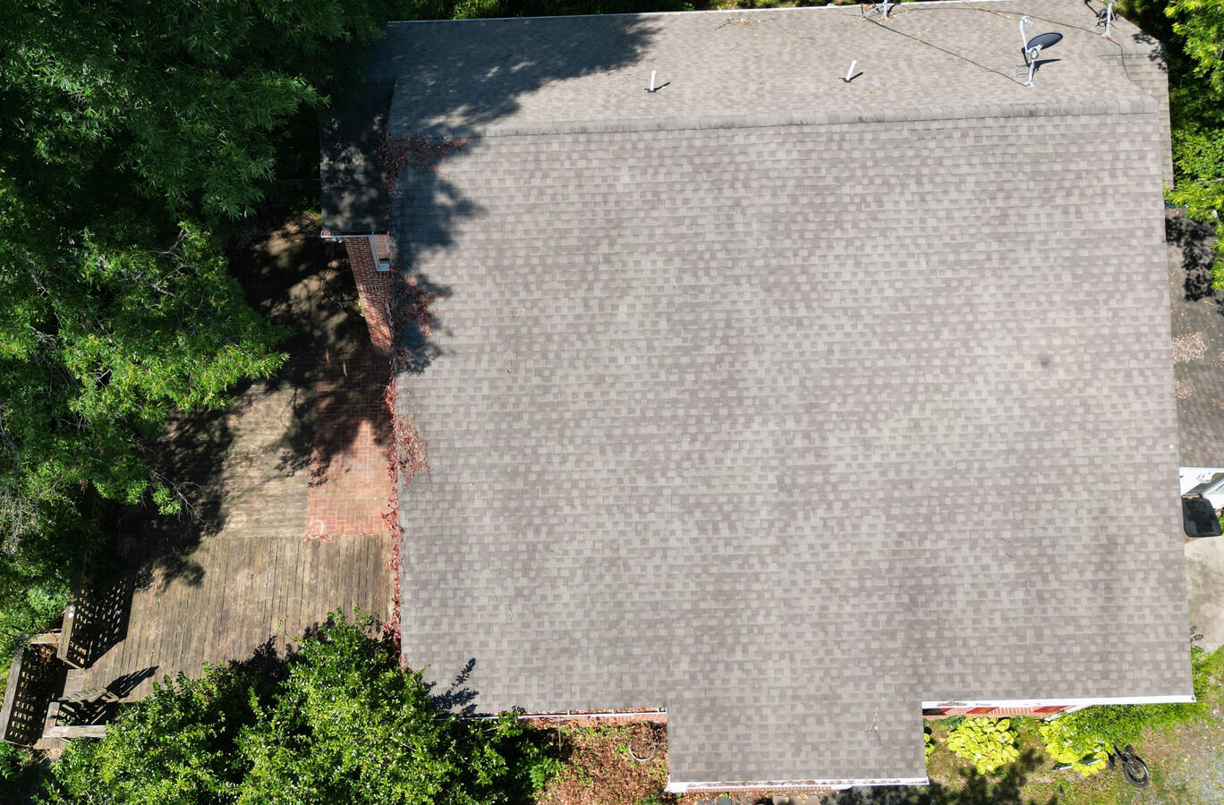 Sometimes it is hard to show the full extent of the roof condition without having to use a drone.